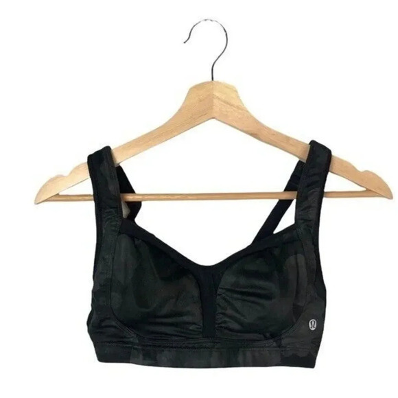 Lululemon Ta Ta Tamer II Sports Bra in Inky Floral Soot Black 34C - Picture 1 of 3